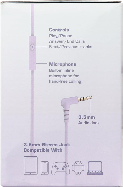 rockpapa L22 Wired Headphones for Kids, Girls, Boys, Women with Microphone, Foldable Stereo 3.5mm Corded Headphones for