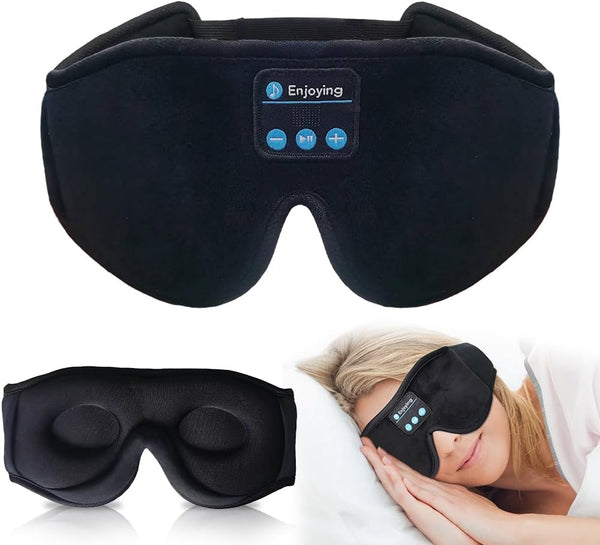 Bluetooth Sleep Mask Wireless Headphones, 3D Eye Mask for Side Sleepers, Blackout Eye Mask with Speakers