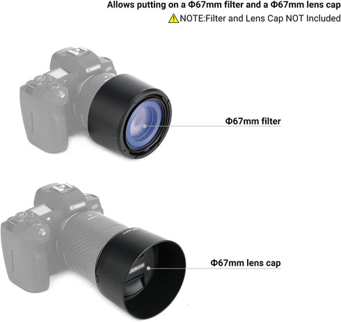 Canon RF 85mm F2 Macro IS STM Lens Hood for EOS R6 R6 Mark II R5 RP, Reversible Lens Hood Compatible with 67mm Filters