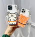SGVAHY Cute iPhone 13 Wallet Case - Kawaii Bear White, Soft Silicone, Shockproof, with Strap Lanyard & Coin Purse.