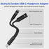 USB C to 3.5mm Adapter for Samsung Galaxy S24 S23 FE S22 S21 S20 Ultra, Google Pixel 7A 8 7 6 Pro, 2 in 1 Dongle