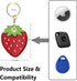 Cute Leather Keychain Case for Apple AirTag, Tile Mate, Galaxy SmartTag, eufy SmartTrack Link and Key Fob, Anti-Scratch (strawberry)