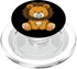 Pacifier Lion Outfit Cool Cartoon Animal with Pacifier for Lion Lovers PopSockets PopGrip for MagSafe