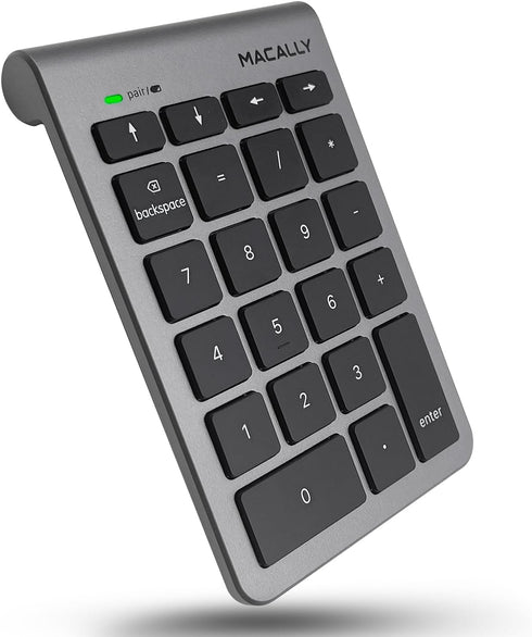 Macally Bluetooth Number Pad for Laptop - Wireless 22 Key Numeric Keypad for Data Entry, Compatible with MacBook, iPad