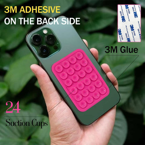 Suction Phone Case Mount, Hands-Free Fidget Toy Mirror Holder for iPhone and Android, Black Shower Phone Accessory