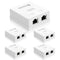 VCELINK RJ45 Surface Mount Box Shielded 2-Port, Compatible with UTP Cat6/Cat5e/Cat5 Network Cables, 5-Pack, White