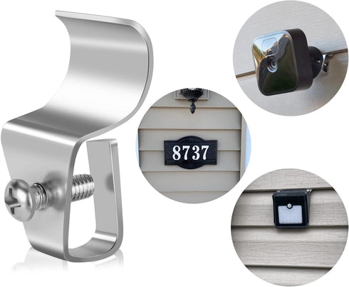 Vinyl Siding Clips, 20-Pack No-Hole Outdoor Camera Mount for Blink, Arlo, Ring, No-Damage, Weatherproof Stainless Steel