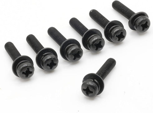 Replacement Screws, 1 Set of Metric Screws (Model RS-204014), Pan Head - Philips Drive - Black Plated (Pack of 7)