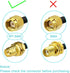 (2-Pack) RG316 15cm 6 inch Bingfu WiFi Antenna Extension Cable RP-SMA Male to RP-SMA Female Bulkhead Mount Cale