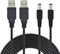 2-Pack 1.5m/4.92ft USB A Male to 5.5mm x 2.1mm DC 5V Power