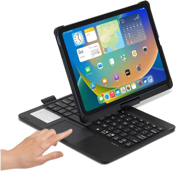 HENGHUI iPad 10th Generation Keyboard Case with TouchPad, 360 Rotating Backlight Bluetooth Cover for iPad 10 2022