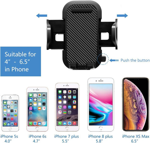 Car Phone Mount, Dashboard & Windshield Cell Phone Holder Stand with One-Touch Design, 360° Rotation for All Smartphones