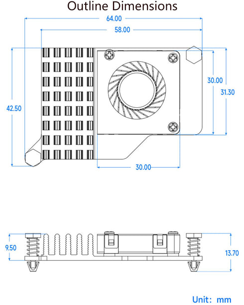 Active Cooler for Raspberry Pi 5 - Active Cooling Fan Aluminium Heatsink with Thermal Pads for Raspberry Pi 5