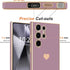 Teageo for Samsung Galaxy S24 Ultra 5G Case for Women Girl Cute Love-Heart Luxury Soft Back Cover Raised Full Camera Protection Bumper Silicone Shockproof Phone Case for Galaxy S24 Ultra, Lavender