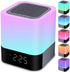 Night Lights Bluetooth Speaker, Alarm Clock Touch Sensor Bedside Lamp, Dimmable Multi-Color Changing, Wireless Speaker