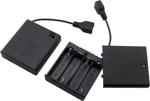 4 AA Battery Case Box Holder with ON-Off Switch USB Female Socket