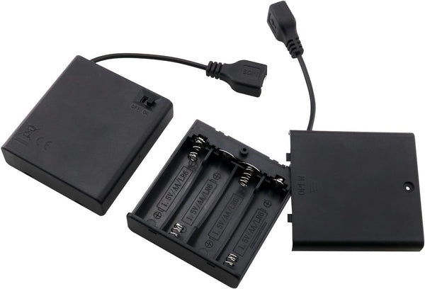 4 AA Battery Case Box Holder with ON-Off Switch USB Female Socket