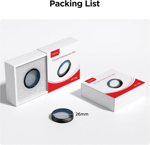 VIOFO CPL Filter - Anti-Glare Circular Polarizing Lens for A229 Series / A329S Series Dash Cam Front Camera