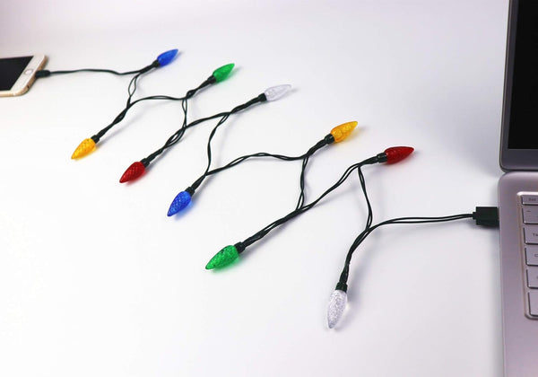LED Christmas Lights Charging Cable USB and Bulb Charger 50inch 10led Multicolor for iPhone 11/12/13/14 Pro Max (1pcs)