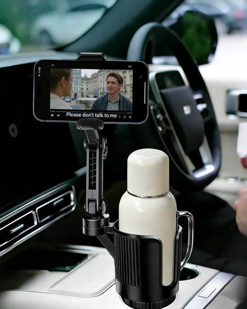 Easkkty 2 1 Cup Phone Holder for Car with Expandable Base, Upgraded in Hands Free Cellphone Holder Cupholder Car Mount