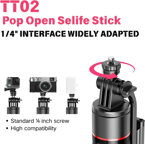 FORGERAY TT02 70 Inch Tall Phone Tripod, Auto Pop Open Selfie Stick Tripod with Magnetic Bluetooth Remote, Adjustable