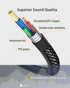 Headset Splitter Cable for PC 3.5mm Crystal-Nylon Braid, 3.5mm Female to Dual 3.5mm TRS Male Y Splitter