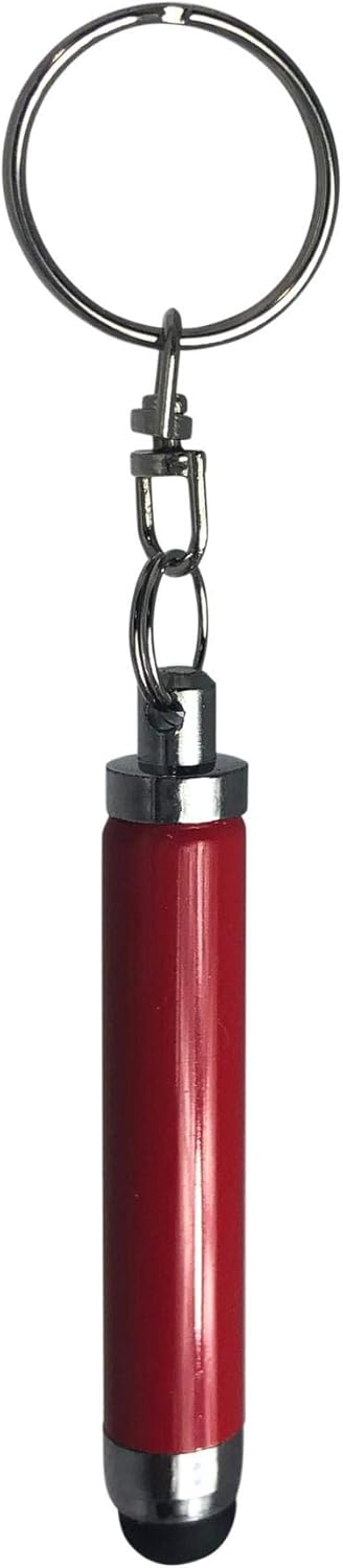 BoxWave Bullet Capacitive Stylus Pen for Apple Watch SE (44mm) - Mini Stylus with Keyring Loop (Ruby)