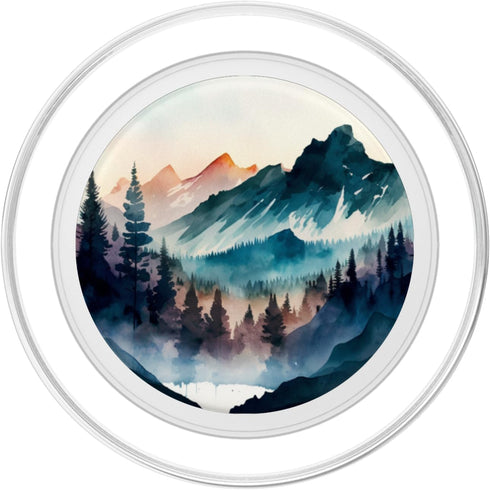 Watercolor Mountains Landscape PopSockets MagSafe PopGrip for iPhone