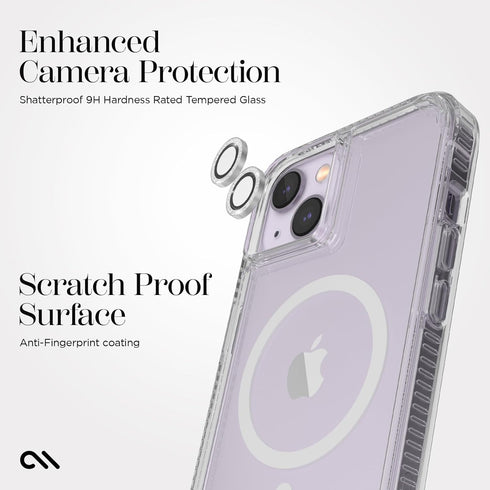 Case-Mate iPhone 14 Plus Camera Lens Protector with Sparkle Rings, Double Tempered Glass, Easy Install