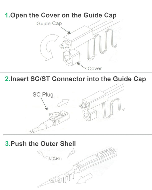 Fiber Optic Cleaning Pen, One Click Fiber Cleaner for SC/FC/ST 2.5mm Ferrule Connectors, Over 800 Uses with Case