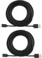 Smays 2-Pack 25ft Power Extension Cable for WyzeCam, Nest Cam, Blink, Yi Camera - USB to Micro USB Charging Cord (Black)