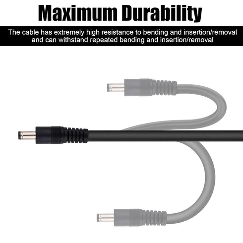 BTFO 4pcs DC5521 16AWG 36V 5.5 2.1mm (50cm/1.64ft Power Pigtails Cables, x DC Male Plug to Bare Wire Open End Cables