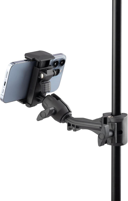On-Stage TCM1500 Tablet/Smartphone Holder, Clamp Mount, Nonslip Padding, Adjustable Angle for Tablets and Smartphones