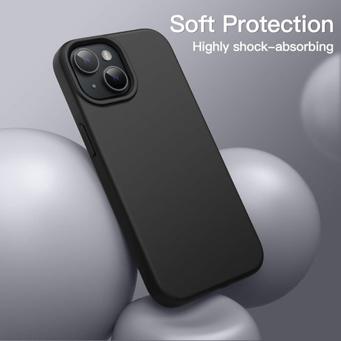 JETech iPhone 13 Case (6.1-Inch) - Black, Shockproof Full-Body Protection, Silky-Soft Touch, Microfiber Lining.