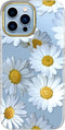 BAISRKE Clear Floral Pattern Case for iPhone 13 Pro, Shockproof Hard Back Cover for Girly Women, 6.1 inch, Daisies