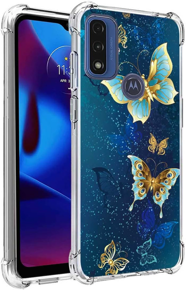 Slim Flexible TPU Case for Moto G Pure, Shock Absorption Rubber Soft Silicone Cover for Girls Women (Butterfly)