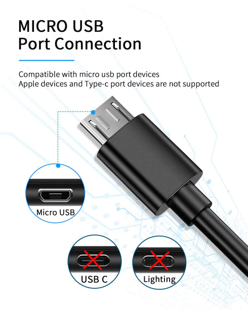 Micro Charger Charging Cable Cord Compatible with for Anker Soundcore Life Q20, Anker Soundcore 2, Mini, Flare Mini Wireless Headphone Speakers -5ft