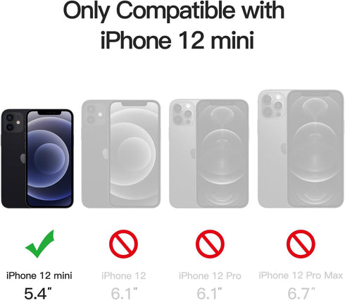 JETech Magnetic Case for iPhone 12 Mini 5.4-Inch, Black, Compatible with MagSafe, Slim Shockproof Phone Cover