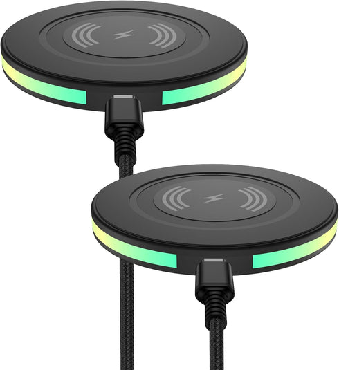 2 Pack 15W Wireless Charging Pad for Google Pixel 8/8 Pro, QI Wireless Charger Station for Android, Samsung Galaxy,