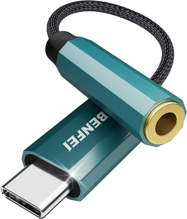 BENFEI USB C to Audio Jack Adapter with DAC Chipset, USB-C to 3.5mm Female Headphone Compatible with iPhone 15
