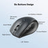 TECKNET Bluetooth Mouse, 4800 DPI Wireless, 2-Year Battery, 6 Adjustable DPI, Grey