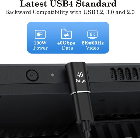 AuviPal USB C 90 Degree Adapter, 100W USB C Male to Female Right Angle Extender for Steam Deck, MacBook, Black