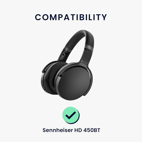 kwmobile Ear Pads for Sennheiser HD450BT / HD350BT, 2X Replacement Earpads, Black