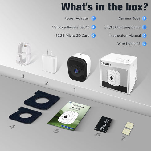 Hieasy 4MP 2.5K 2.4G 5G Setup, 24/7 32GB Window Camera, No Monthly Subscription, Full Color Night Vision, AI Smart
