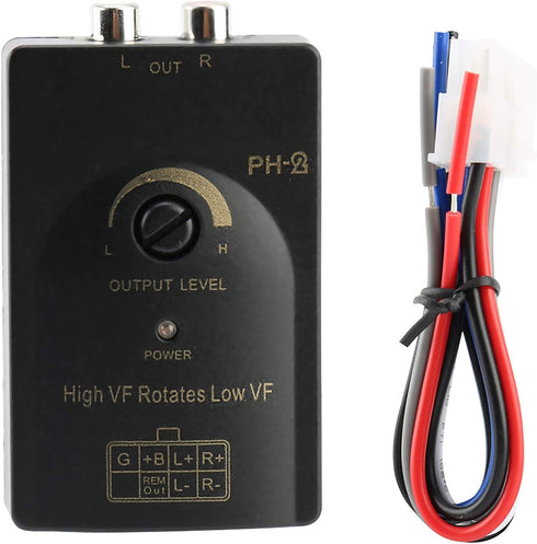 aqxreight Speaker Level Converter, Car Output Stereo Speaker High to Low Level Converter with Delay Function