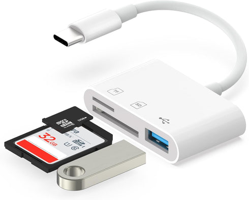 SD Card Reader USB C, SD Card Reader for Android, Memory Card Reader for iPhone 15/Laptop