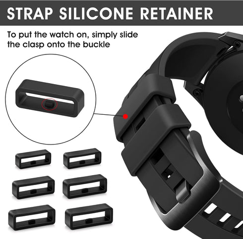 Silicone Watch Band Loops Watch Strap Keeper Replacement Fastener Rings for Universal Watch