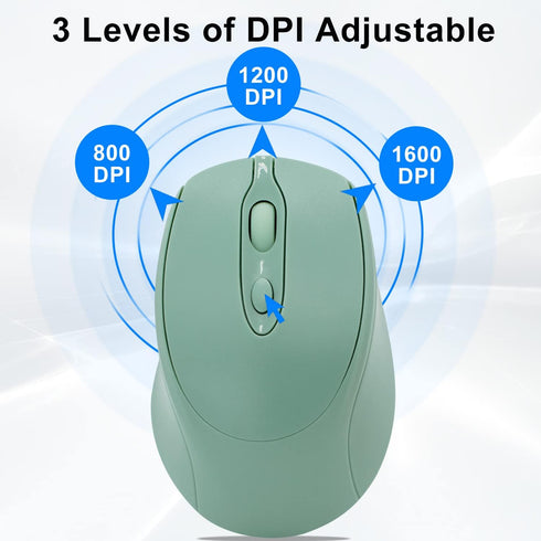 Bluetooth Mouse, Rechargeable Wireless Mouse for Laptop/iPad/MacBook, Silent Portable Slim for Surface Pro/PC (Light