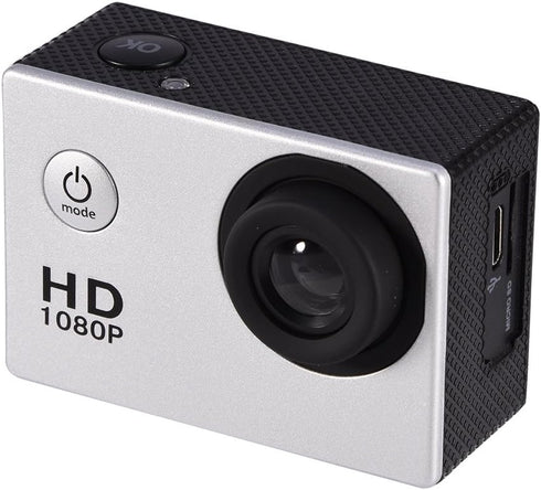 Mini Action Camera, 1080P 12MP Sports Camera, Full HD 2.0 Inch Waterproof Camera with Mounting Accessories