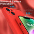 DEENAKIN iPhone 14 Case, Red Soft Liquid Silicone with Enhanced Camera Protection & Screen Protector